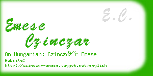 emese czinczar business card